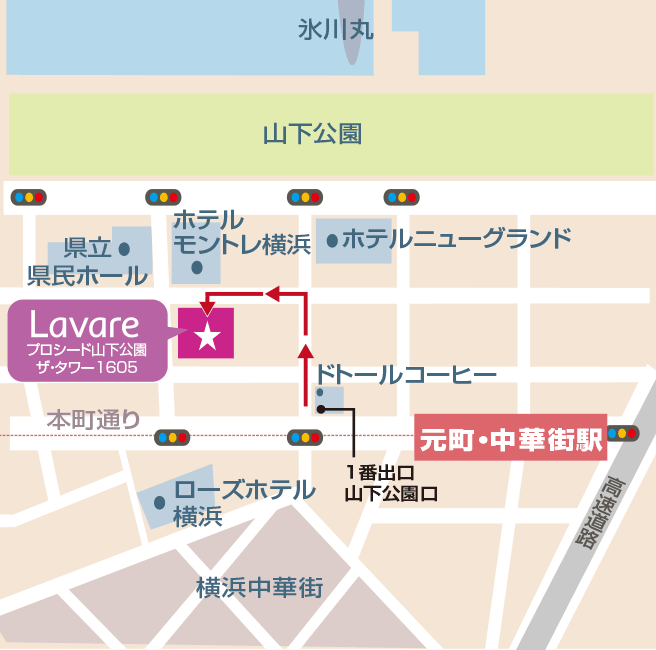 ラヴァーレ横浜校の地図